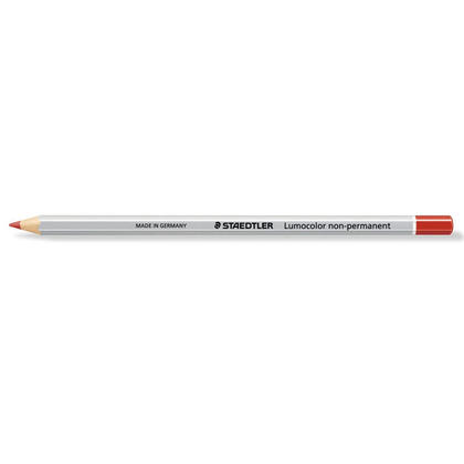 Staedtler@ Lumocolor Non-permanent Omnichrom Coloured Pencil , 12/Box - Red 474270