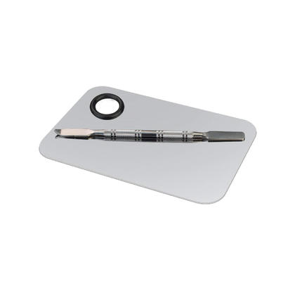 Stainless Steel Color Palette, Makeup Mixing Palette with Spatula - no wells