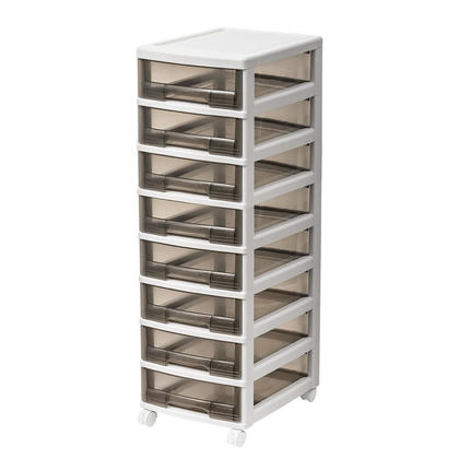 Plastic Mobile Cabinet with 8 Drawers for Office Home - Moustache® - White