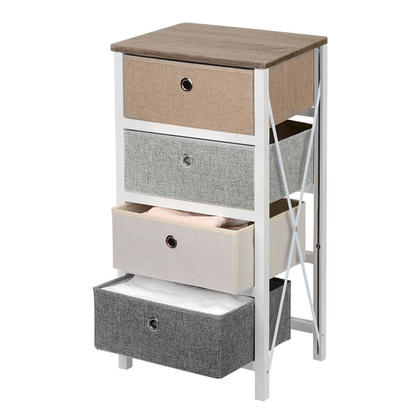 Four Drawer Storage Organizer Unit For Closet,Bedroom LivingRoom Entryway MDF Pine Frame-