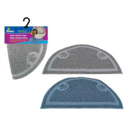 23"x14" Litter Catcher Pet Mat, Blue & Grey, 1 Randomized Color Per Pack - Paws
