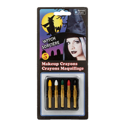 Halloween Makeup Crayons 5 Colors - Style Witch