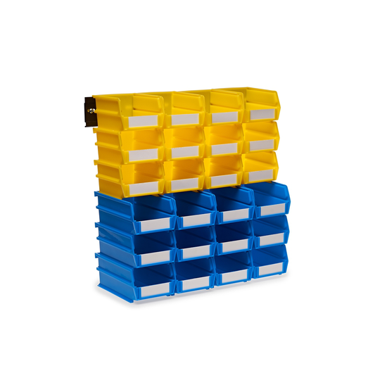 Triton Products 4-1/8 in. W Storage Bin, Yellow and Blue (26-Piece)