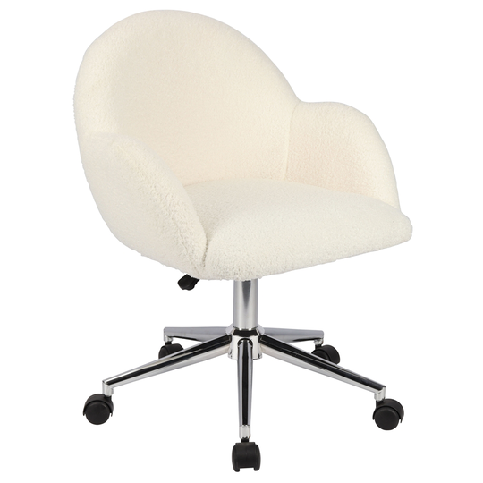 WHI Ivory Contemporary Adjustable Height Swivel Desk Chair