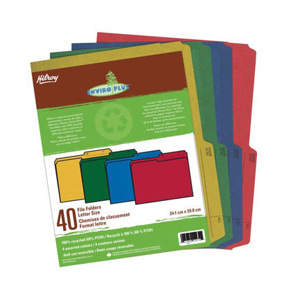 Hilroy@ Enviro-Plus Colored File Folders, Letter Size 126896