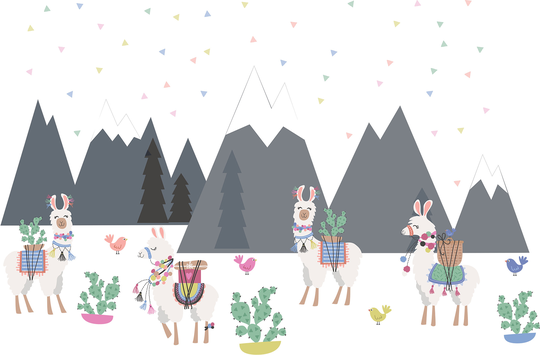 WallPops Laid Back Llamas Wall Art Kit - 34.5-in x 19.5-in