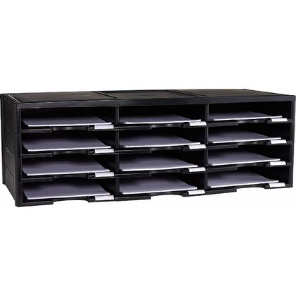 Storex® 12-Compartment Literature Organizer/Document Sorter - Black