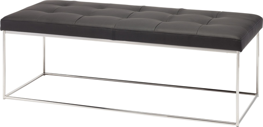 Caen Occasional Bench (Black with Silver Base)