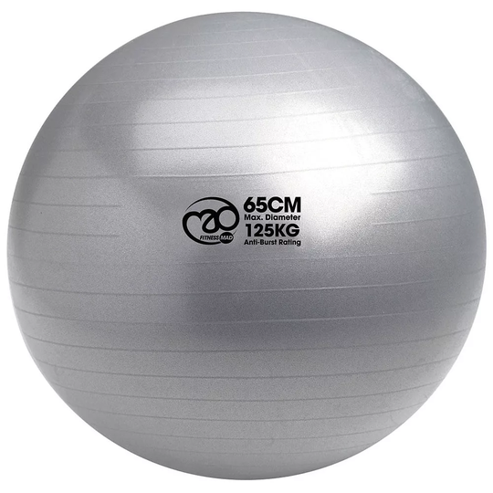 Fitness-Mad Swiss Ball & Pump (65cm Silver)