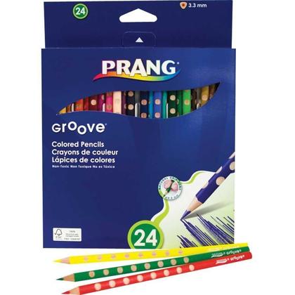 Prang & Dixon Groove 3.3mm Coloured Pencils Set of 24 Assorted Colours (28124) 275883