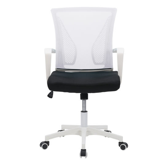 CorLiving Workspace White and Black Ergonomic Adjustable Height Swivel Desk Chair