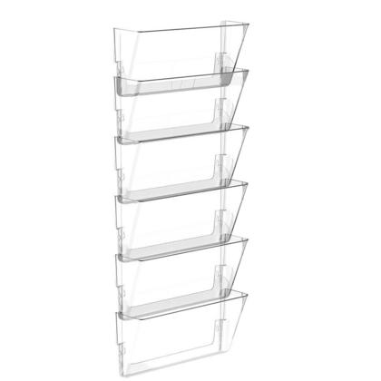 Storex® Snap and Stack Wall Pockets Files - Clear, Set of 6 files, Letter Size