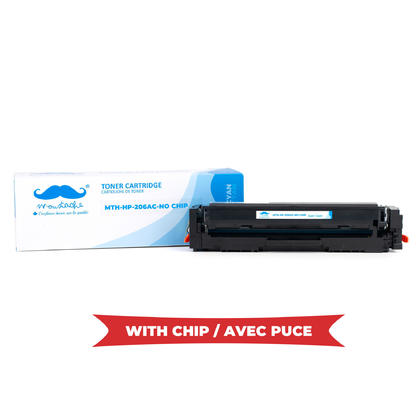 Compatible HP Color LaserJet Pro MFP M283fdw 206A W2111A Cyan Toner Cartridge - With Chip - Moustache®