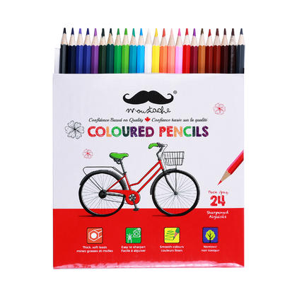Hexagonal Color Pencils Set, 24 Assorted Colors/Box - Moustache@