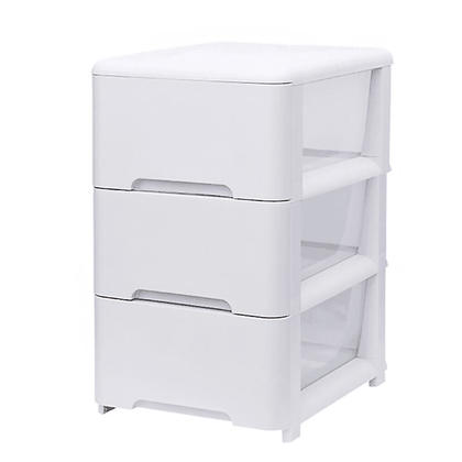 Plastic Mobile File Cabinet with 3 Deep Drawers for Office