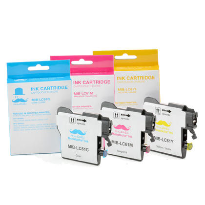 Compatible Brother MFC-255CW Color Ink C/M/Y Combo by Moustache, 3 pack