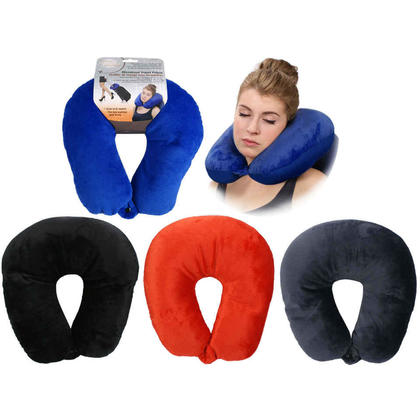 Microbead Travel Pillow U Shaped Neck Support Comfortable, 1 Randomized Color Per Pack